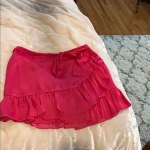 Boutique silk ruffle mini skirt